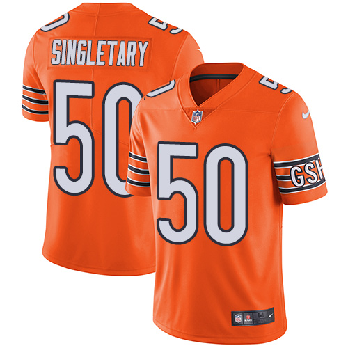 Nike Bears #50 Mike Singletary Orange Men's Stitched NFL Limited Rush Jersey - Click Image to Close